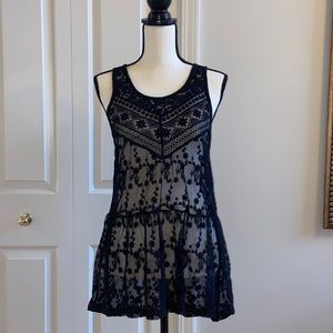 EXPRESS Lace Peplum Top